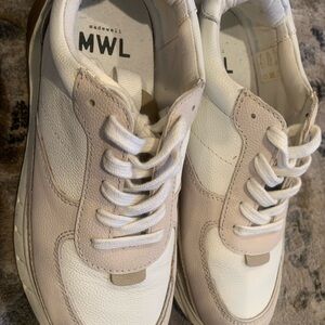 Madewell White and Tan Sneakers Minimalist Design